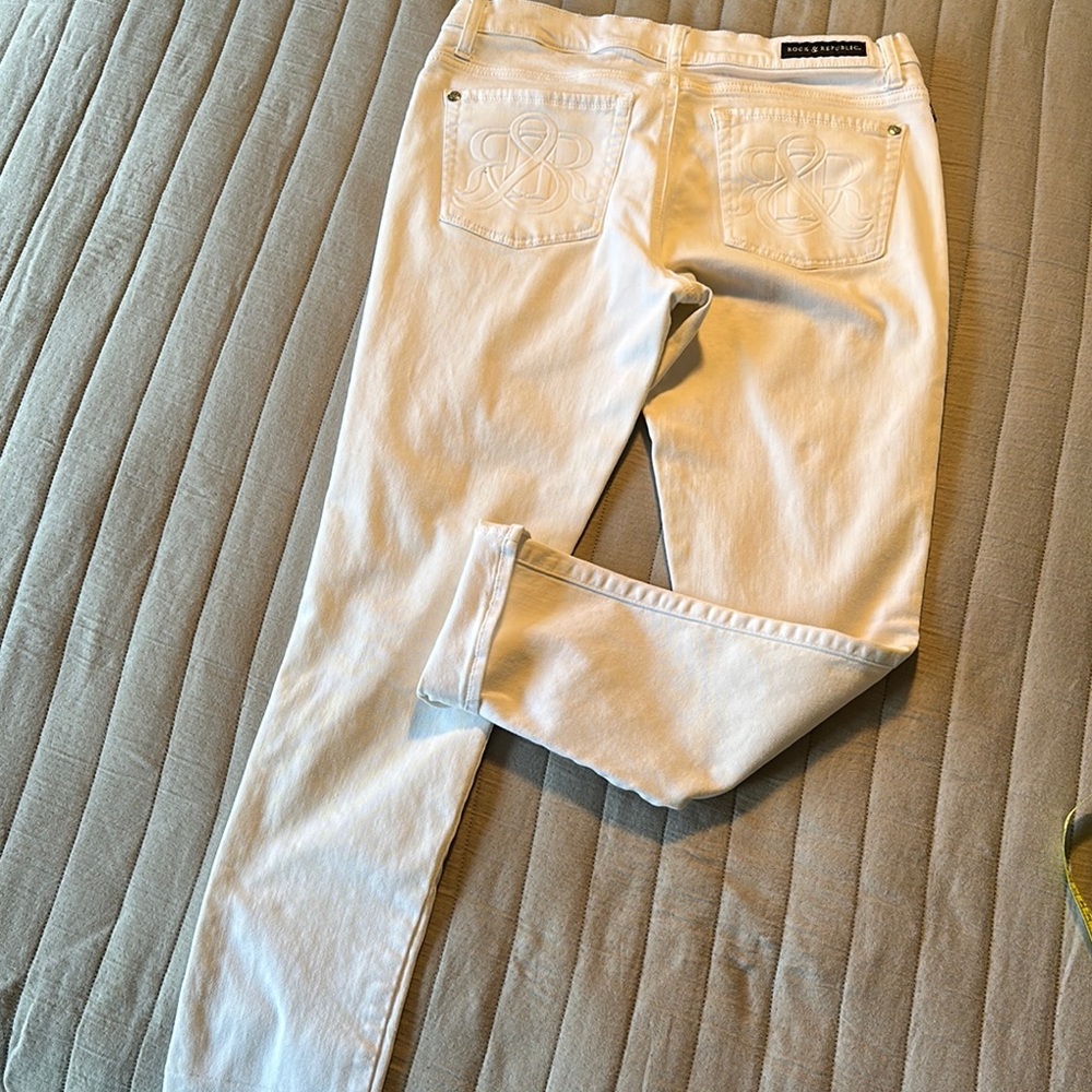Rock & Republic white denim Jeans, size 12 - Picture 3 of 11